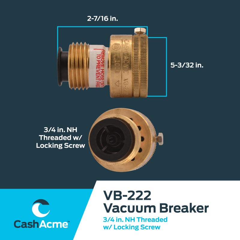 Cash Acme 3/4 Inch VB-222 Vacuum Breaker, Self Draining, 19600-0000 - Image 5
